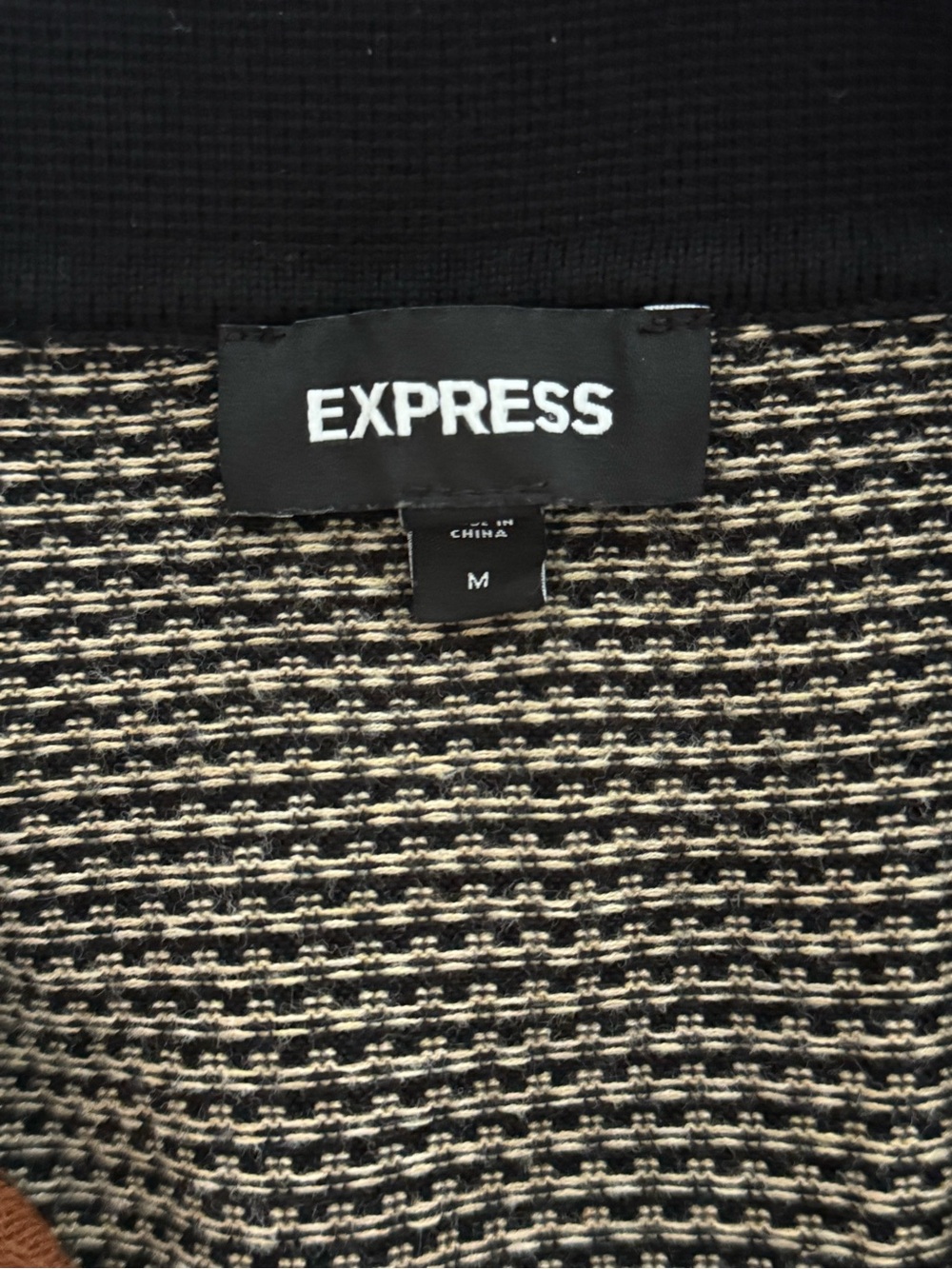 Express Black and Brown Textured Knit Cardigan - Picture 5 of 6